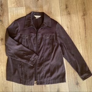 Vintage shacket late 90s Allison Daley brown zip up with buttons oversized